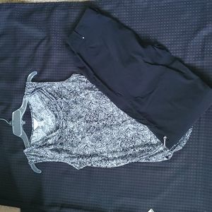 Three Seasons Maternity, black & white, floral, sleeveless, blouse, size Large